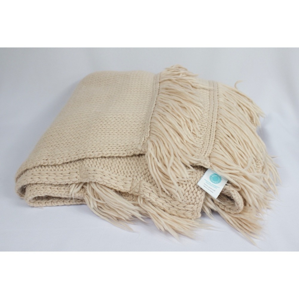 Martha Stewart Collection‎ Chunky Knit Throw Blanket Blush Pink 50" x 60"